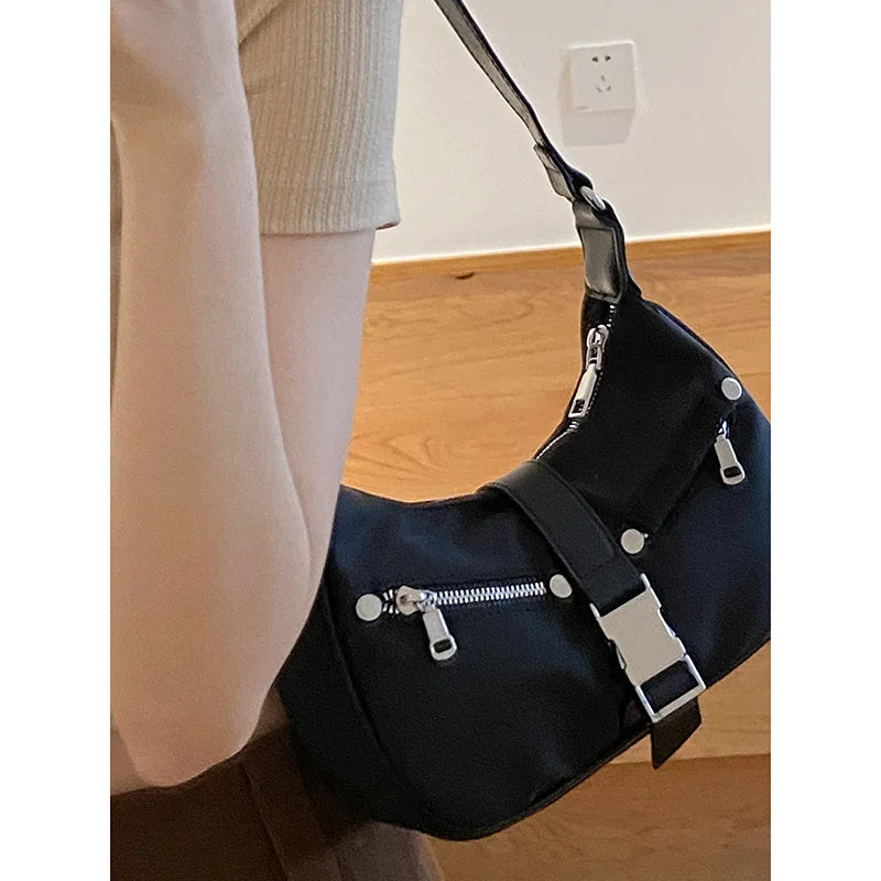 French Niche Nylon Underarm Bag Women's High-quality Texture Messenger Bag