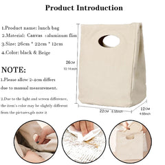 French Printed Pattern Cooler Lunch Bags Portable Insulated Canvas