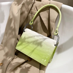 French Stone Pattern Shoulder Bag Summer Women Gradient Underarm Bags