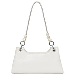 French Stone Pattern Underarm Bag Beading Chain Shoulder Bags