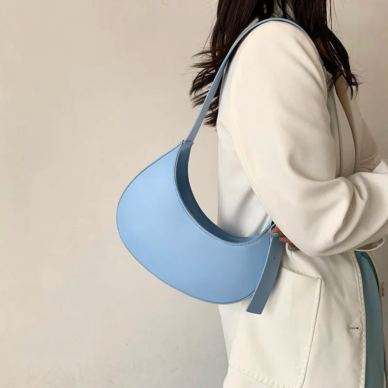 French Style Leather Shoulder Bag Small Handbag Vintage Tote Purse