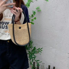 French Straw Woven Bag Women's Summer Shoulder Messenger Handbag