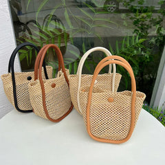 French Straw Woven Bag Women's Summer Shoulder Messenger Handbag