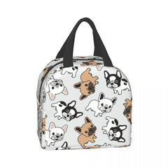Frenchie French Bulldog Insulated Lunch Bags for Women Dogs Lover Reusable