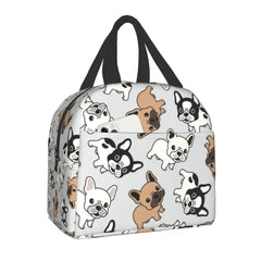 Frenchie French Bulldog Insulated Lunch Bags for Women Dogs Lover Reusable