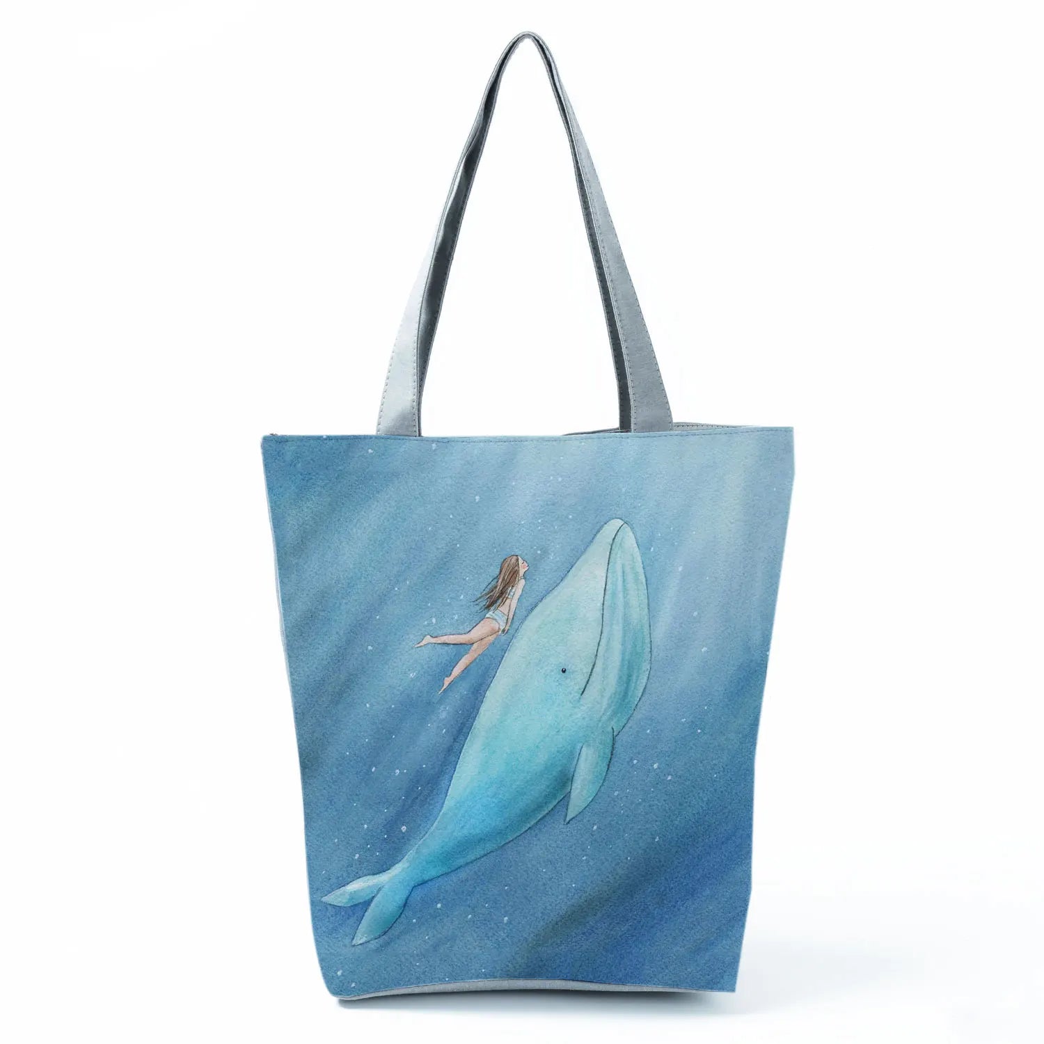 Whale Sea Series Shopper Bag Women Large Capacity Totes Shoulder Bag