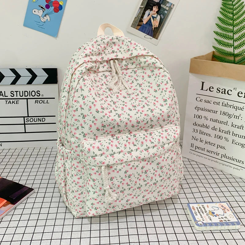 Pastoral Style Women Backpack Cartoon Mochila for Girls Boys Travel Rucksack