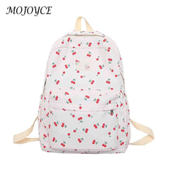 Cherry Print School Bag for Girls with Large Capacity