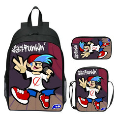 FNF Backpack 3 Pcs Set Crossbody Bags School Kids Anime Bag Boys Girls