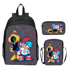 FNF Backpack 3 Pcs Set Crossbody Bags School Kids Anime Bag Boys Girls