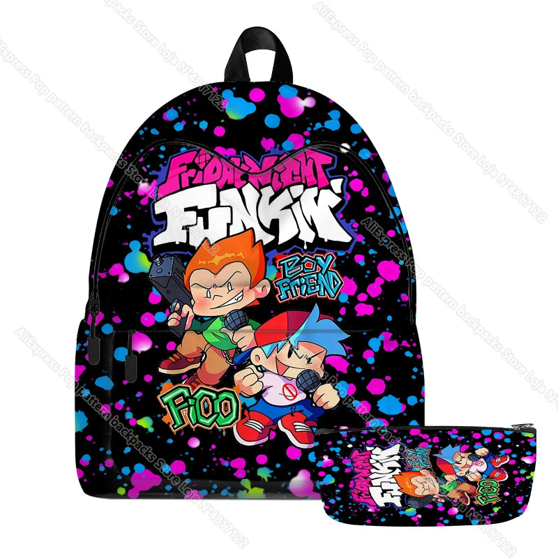 Friday Night Funkin Backpack Cosplay Anime School Bag Girls Travel Mochila