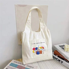 Canvas Vest Bags Women Shoulder Bag College Students Tote Bags