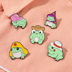 Frog Brooch Strawberry Magic Witch Hat Christmas