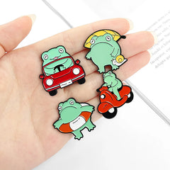 Frog Brooch Strawberry Magic Witch Hat Christmas