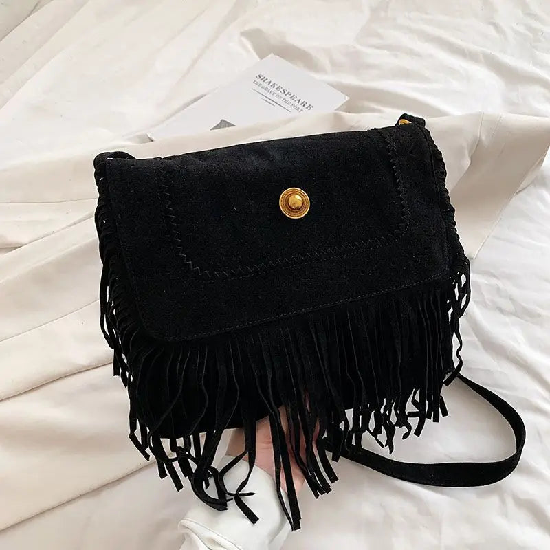 Vintage Fringe Tassel Women Shoulder Crossbody Messenger Bag
