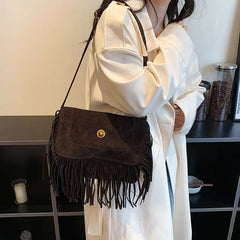 Vintage Fringe Tassel Women Shoulder Crossbody Messenger Bag