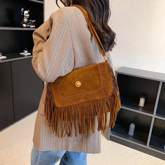 Vintage Fringe Tassel Women Shoulder Crossbody Messenger Bag