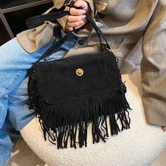 Vintage Fringe Tassel Women Shoulder Crossbody Messenger Bag