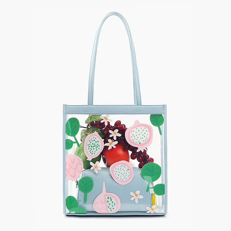 Women's Fruit Jelly Shoulder Handbag Transparent Crossbody Bag KL962
