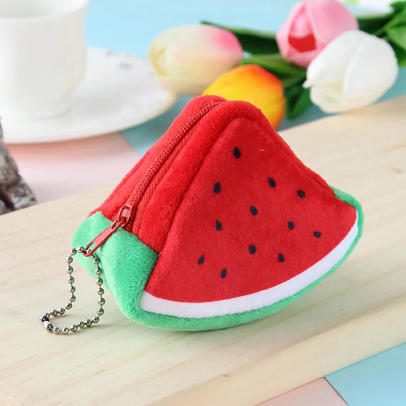 Fruit Plush Coin Purse for Girls, Kids Wallet