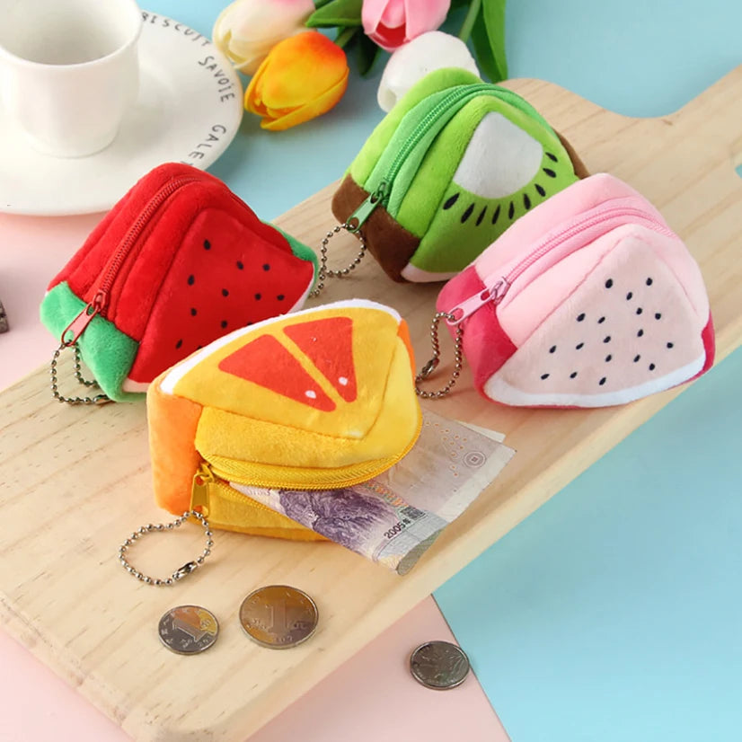 Fruit Plush Coin Purse for Girls, Kids Wallet