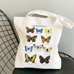 Fruit Print Floral Canvas Tote Bag Women's Shoulder Bag