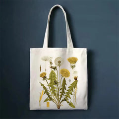 Fruit Print Floral Canvas Tote Bag Women's Shoulder Bag
