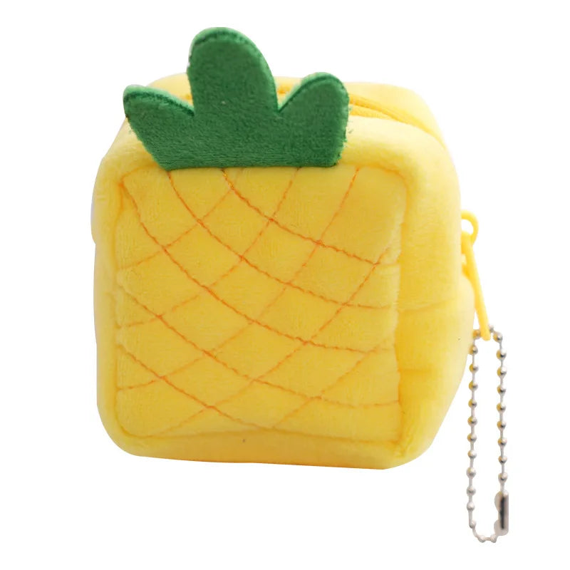 Fruit Style Coin Purse Plush Zipper Pendant Avocado Strawberry Coin Pouch