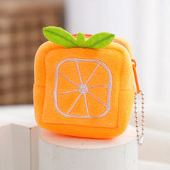Fruit Style Coin Purse Plush Zipper Pendant Avocado Strawberry Coin Pouch