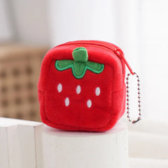 Fruit Style Coin Purse Plush Zipper Pendant Avocado Strawberry Coin Pouch