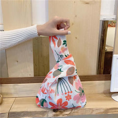Fruit Style Portable Knot Wrist Bag Top Handle Tote Bag Purses Handbags