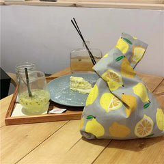 Fruit Style Portable Knot Wrist Bag Top Handle Tote Bag Purses Handbags
