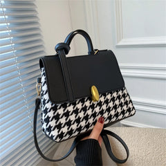 Vintage Houndstooth Women's Bag Crossbody Handbags