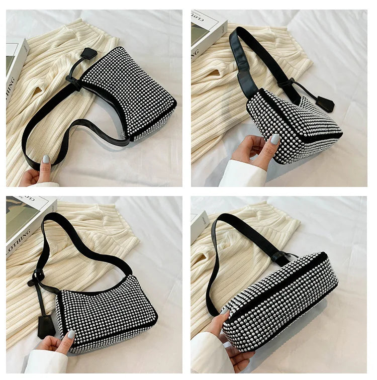Diamonds Handbags Underarm Shoulder Bags for Women Tote Bag Female