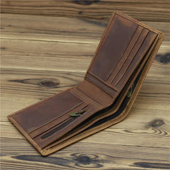 Men's Full Grain Leather Short Wallet Big Capacity 8062