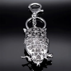 Rhinestone Owl Keychain Silver Animal Key Ring Jewelry Gift