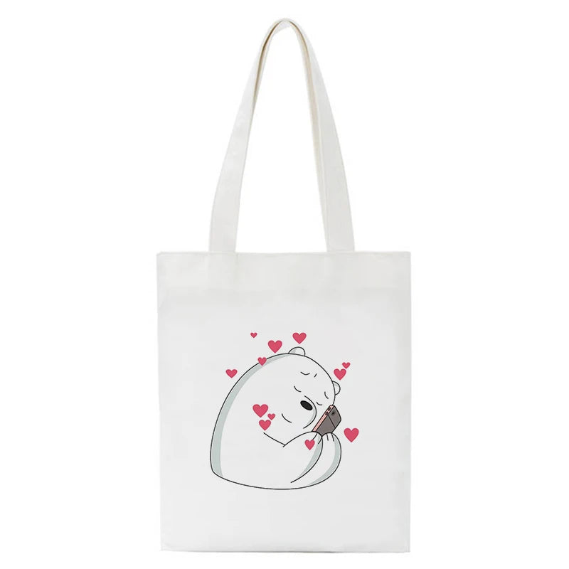 Cartoon Bear Shopping Bag Tote Large Capacity Messenger Handbag