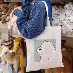 Cartoon Bear Shopping Bag Tote Large Capacity Messenger Handbag