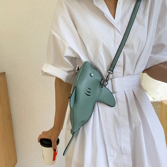 Shark Crossbody Shoulder Bag Casual Women's Clutch Bag Mini Messenger Bag