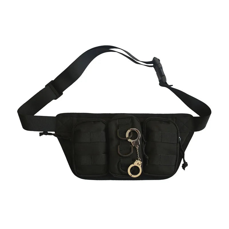 Street Hip Hop Crossbody Chest Bag With Keychain
