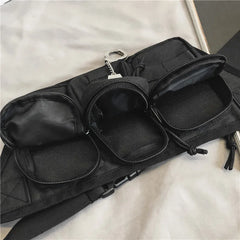 Street Hip Hop Crossbody Chest Bag With Keychain