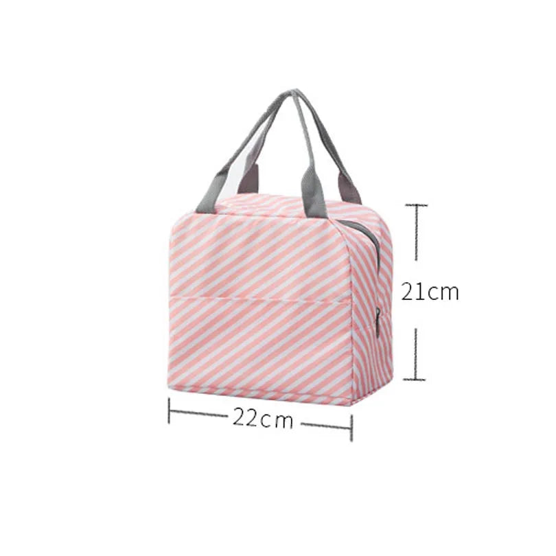 Canvas Lunch Bag Insulated Cooler Thermal Food Picnic Lunch Box For W