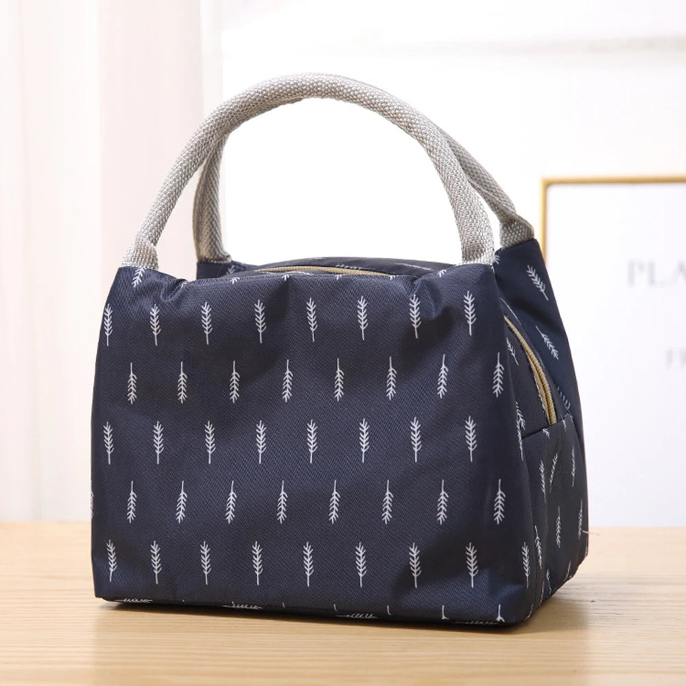 Insulated Canvas Lunch Bag Portable Cooler Lunch Box for Women Kids Men