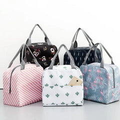 Canvas Lunch Bag Insulated Cooler Thermal Food Picnic Lunch Box For W