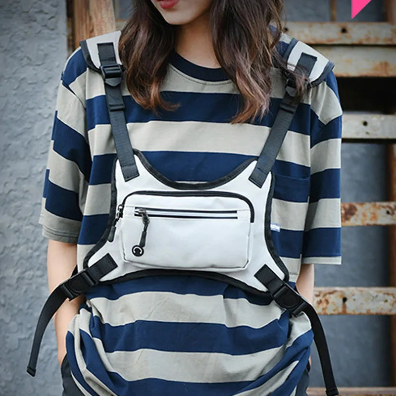 Reflective Chest Rig Bag Functional Tactical Streetwear Vest Bag