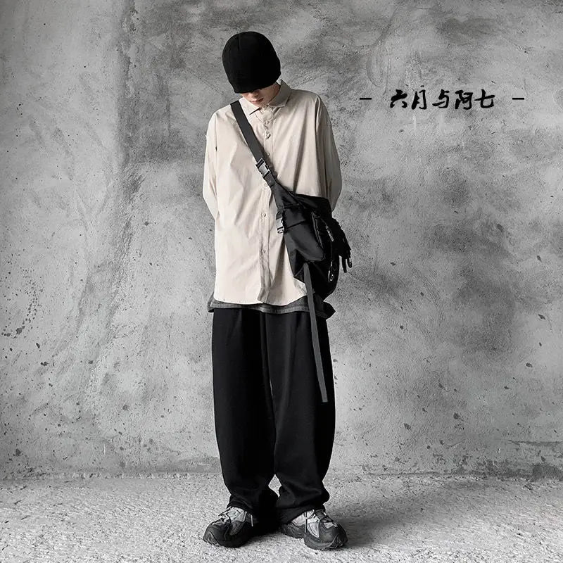 Japanese Canvas Functional Workwear Bag Large Capacity Messenger Bag
