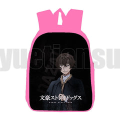 Funny 3D Bungou Stray Dogs Backpack 12/16 Inch Pink Merch Cartoon Bookbag