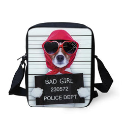 Funny Animal Print Messenger Bag for Students Casual Cross-body Satchel Handbag