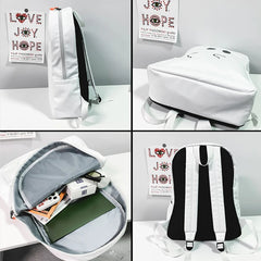 Funny Backpacks Women Tourist Casual Waterproof PU Fabric Large Capacity
