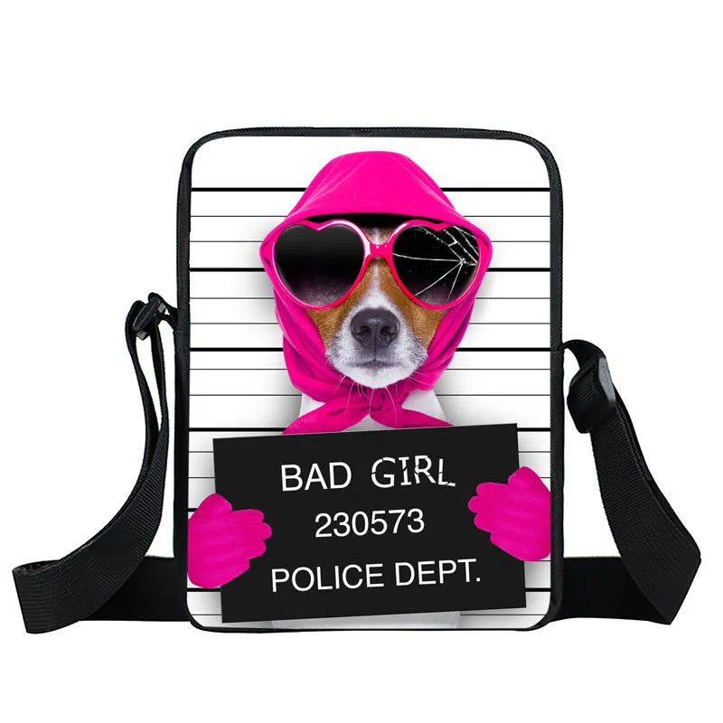 Funny Bad Puppy Dog Messenger Bag Women Handbags Pet Dog Ladies Crossbody Bag